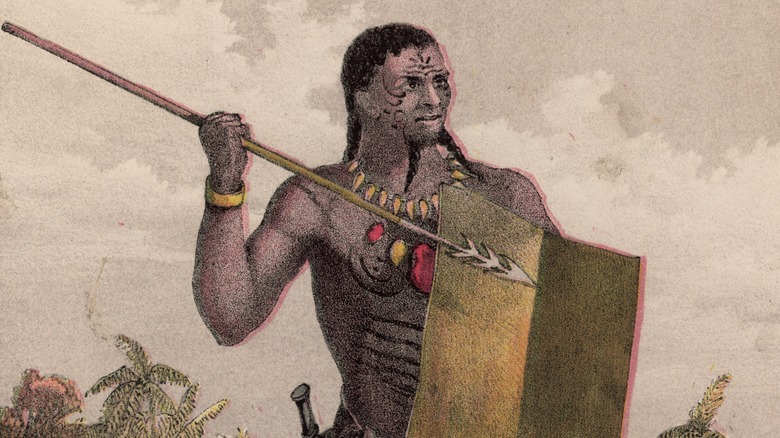 Māori warrior illustration, 19th century