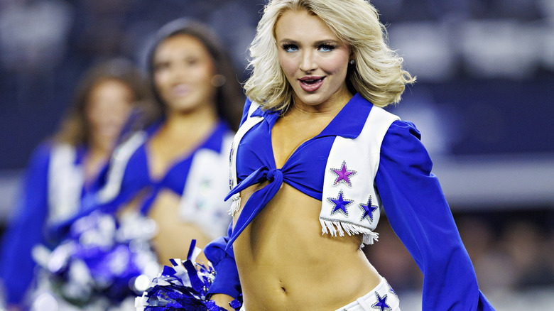 Dallas Cowboys cheerleaders performing