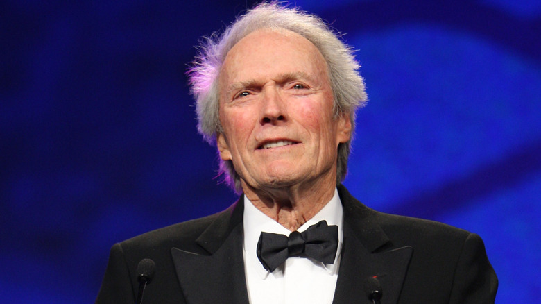 clint eastwood grimacing bow tie