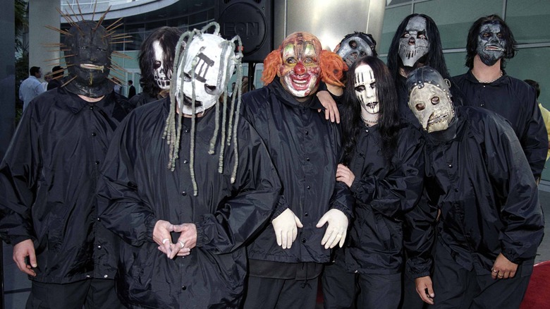 Slipknot posing for a photo