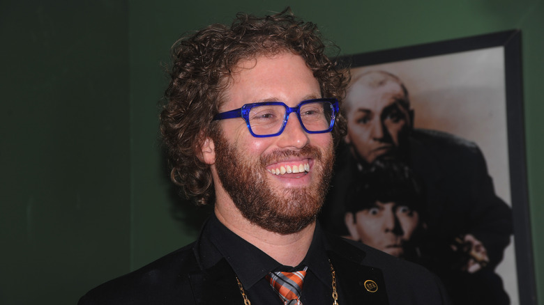 T.J. Miller blue glasses smiling