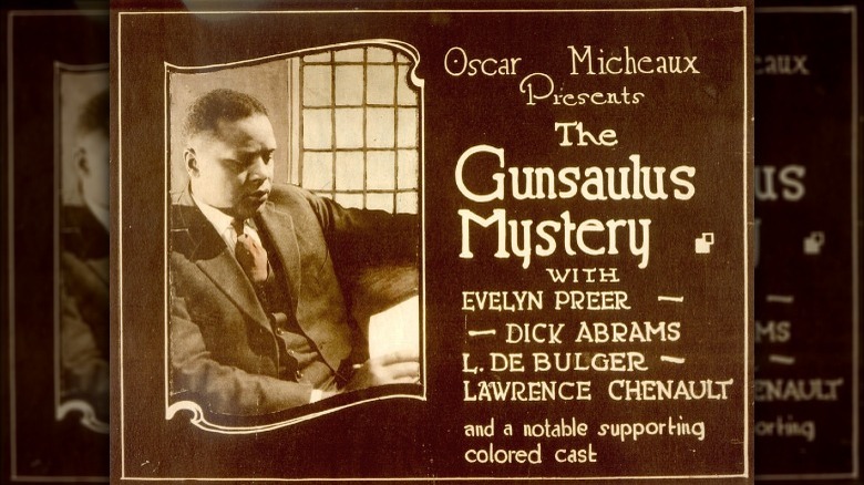 The Gunsaulus Mystery ad showing a man sitting