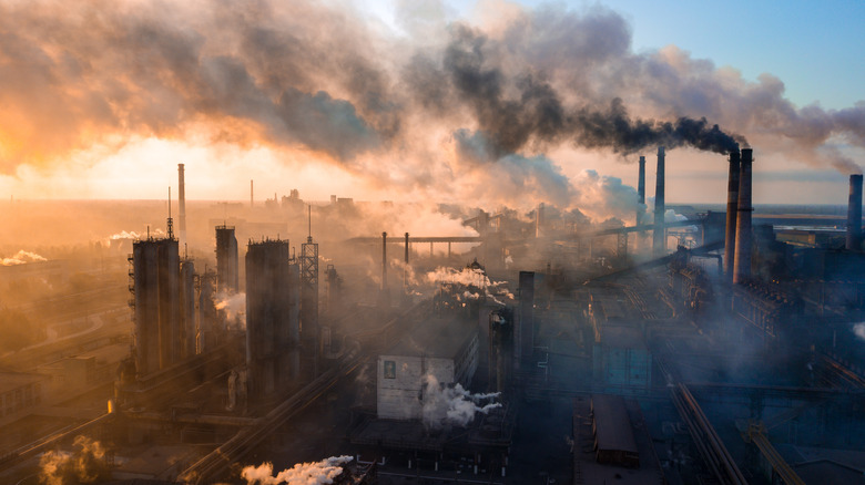 industrial plant emitting smoke