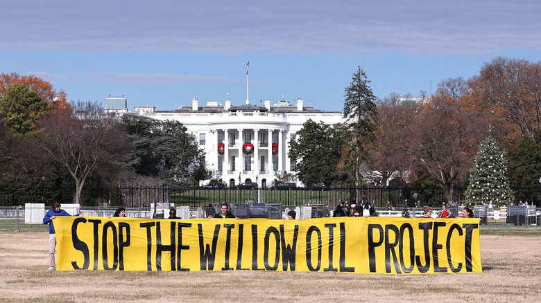 people protesting willow project near white house