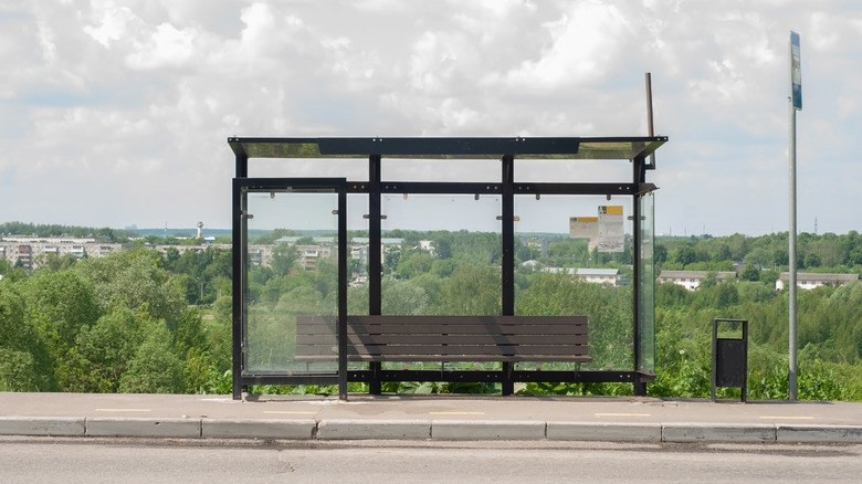 Empty bus stop