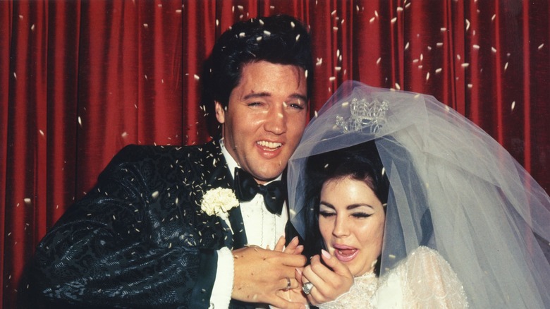 Elvis and Priscilla Presley celebrate wedding