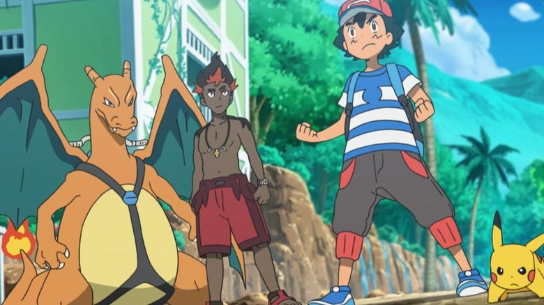 Ash, Pikachu and some other Pokemon