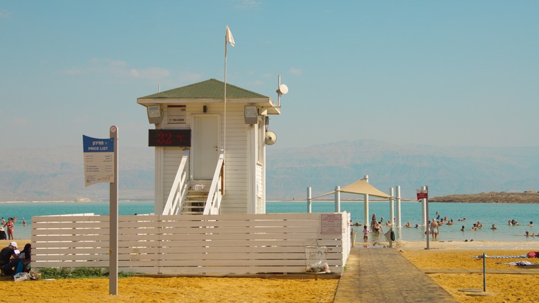 lifeguard station at Dead Sea