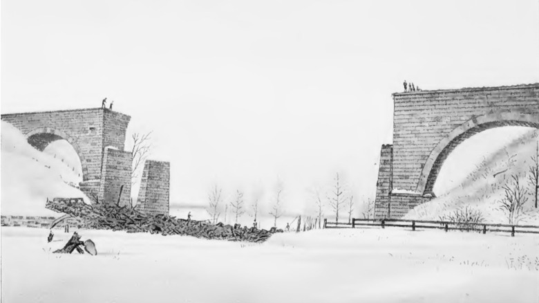 Ashtabula river railroad bridge ruins