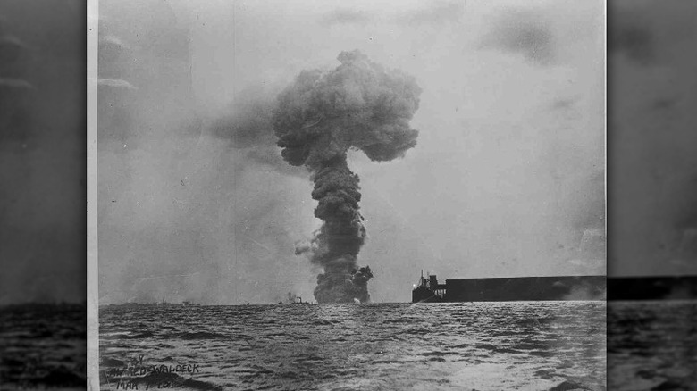 March 7, 1913, the British freighter Alum Chine exploded in Baltimore harbor 