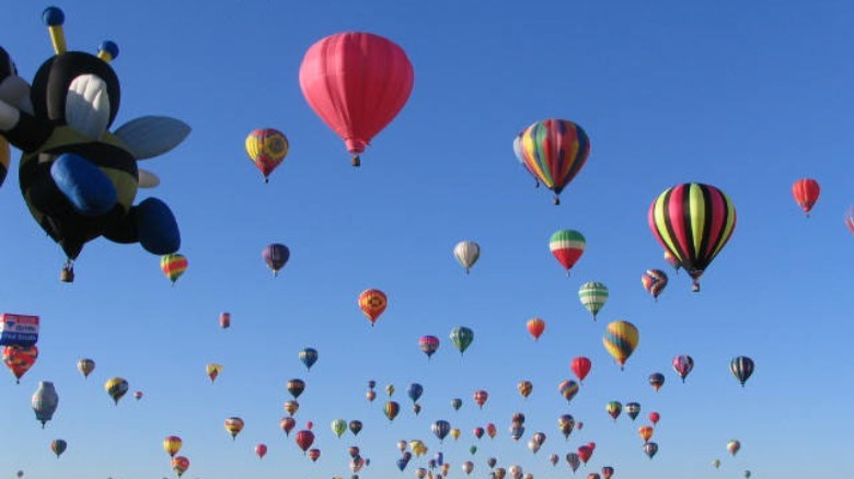 colorful hot air balloons in sky