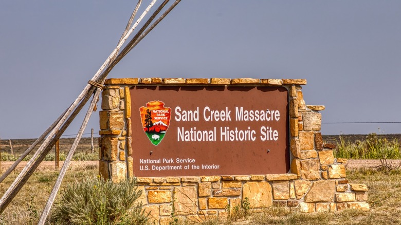 Sand Creek historic site sign