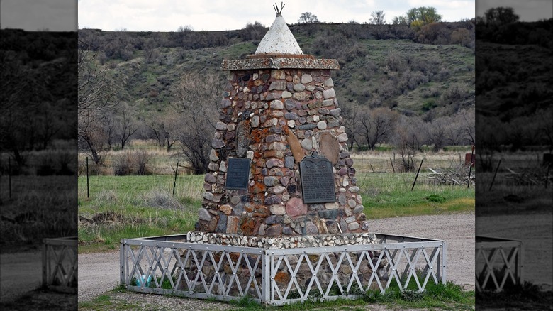 Bear River Massacre stone monument