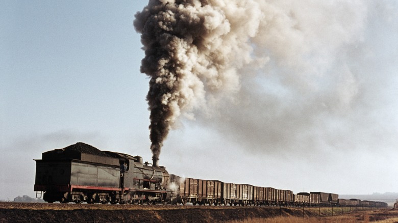 A train near the New Clydesdale Colliery near the scene of the Coalbrook disaster