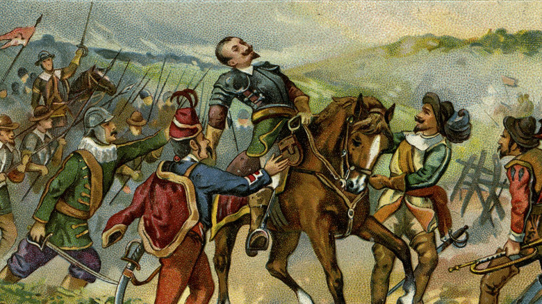 painting of Death of Gustavus Adolphus of Sweden at Breitenfel