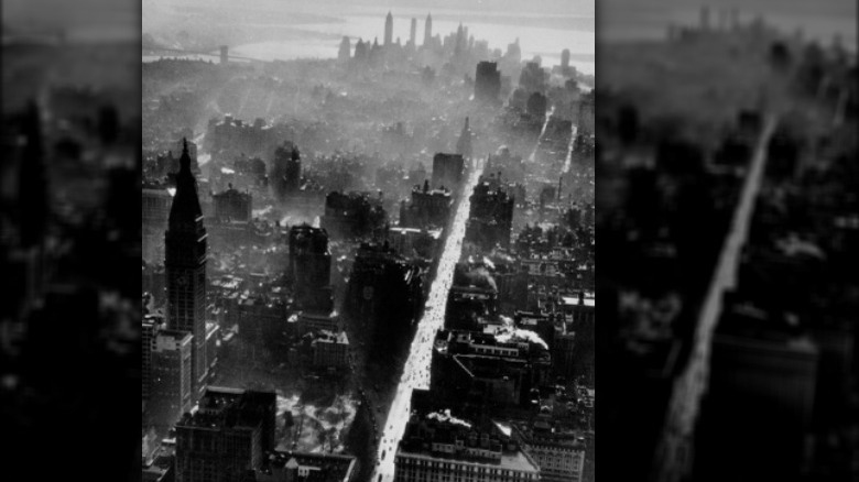 New York City covered by smog