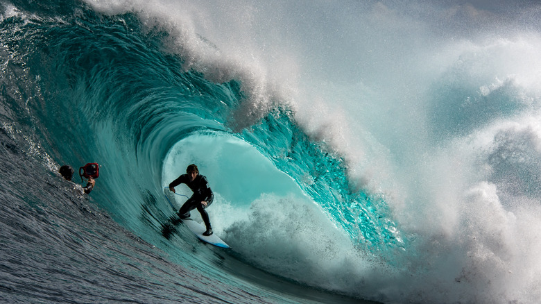  male surfer in barrel shipstern