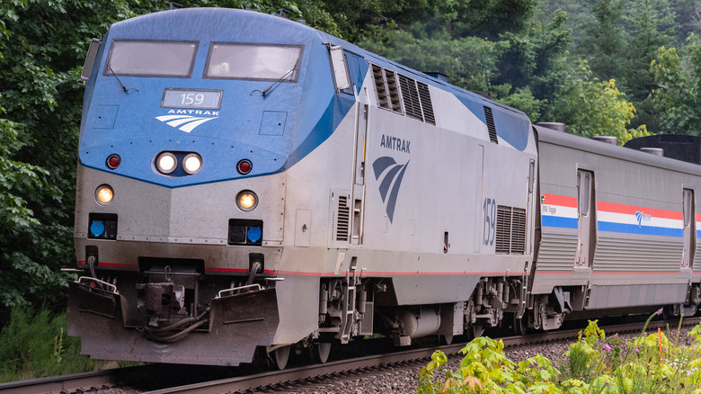 modern Amtrak train on track