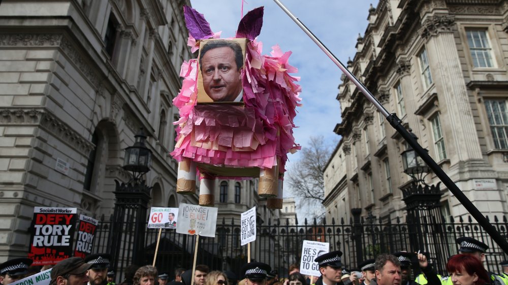 david cameron pig protest