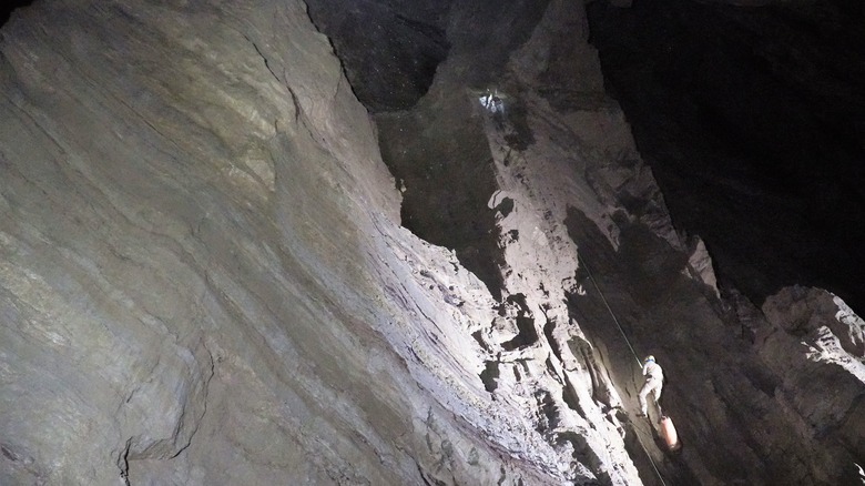 view of Veryovkina Cave from inside