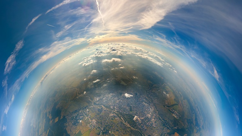 view of earth from airplane