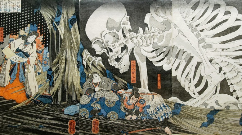 Japanese Princess Takiyasha casting a spell painting