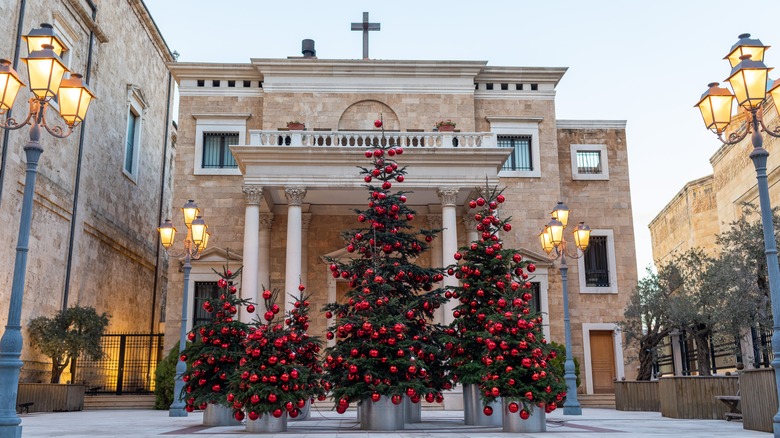 St. George's Cathedral, Beirut decorated for Christmas