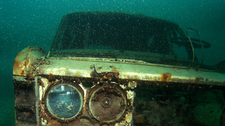 car underwater