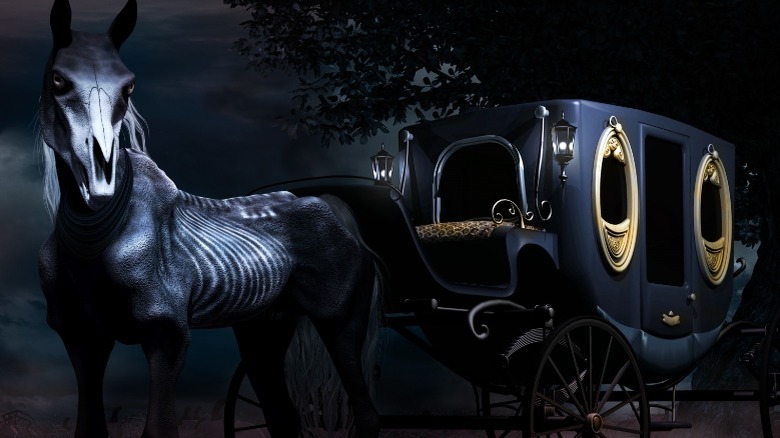 horse carriage night