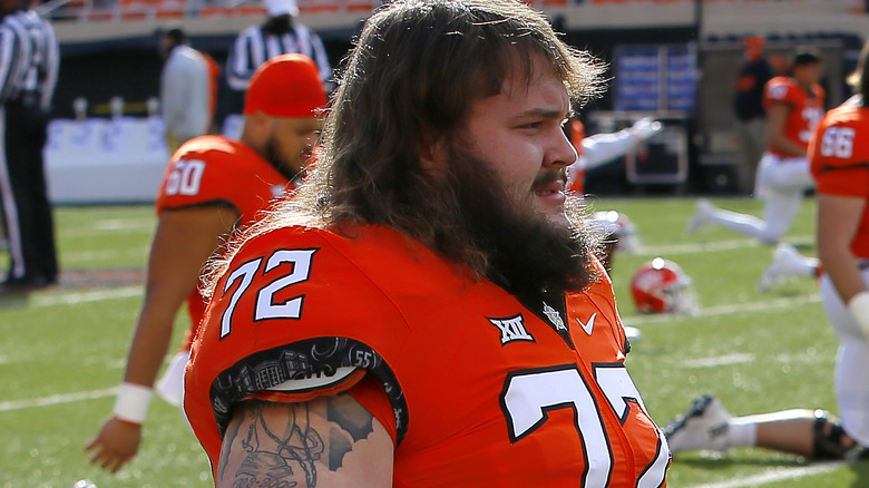 Josh Sills on the field at Oklahoma State