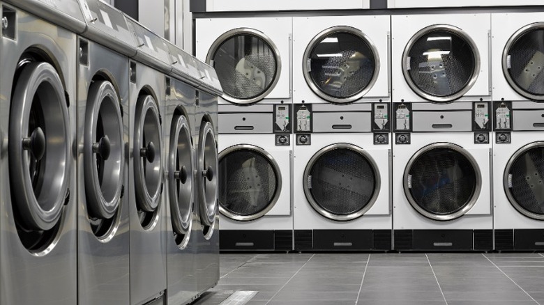 machines in a laundromat 