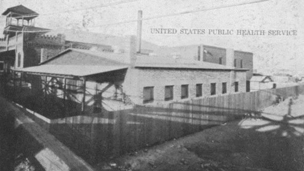 Side view of the El Paso disinfecting plant and yard