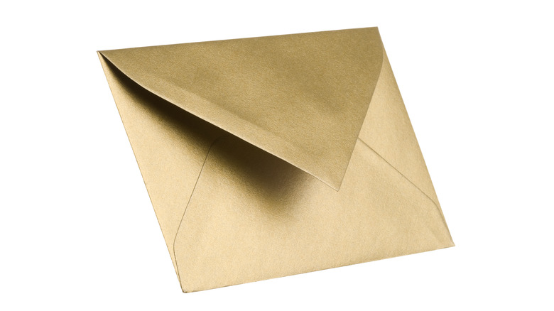 gold colored envelope