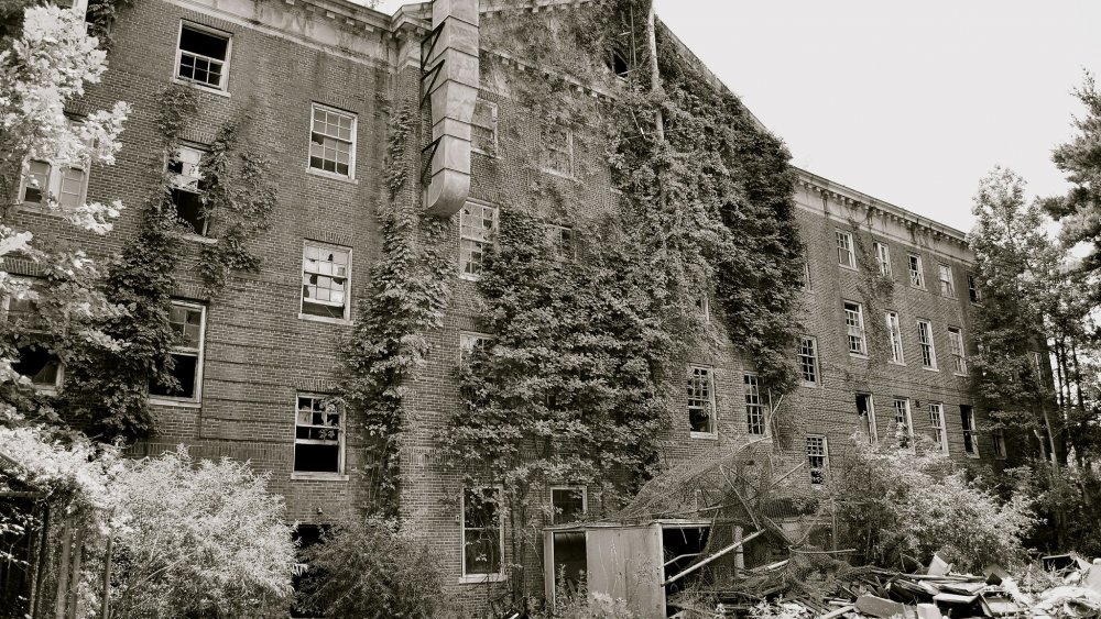 The once grand main building of the Preston Haven Asylum