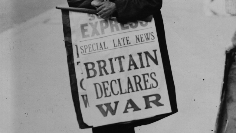 'Britain declares war' newspaper