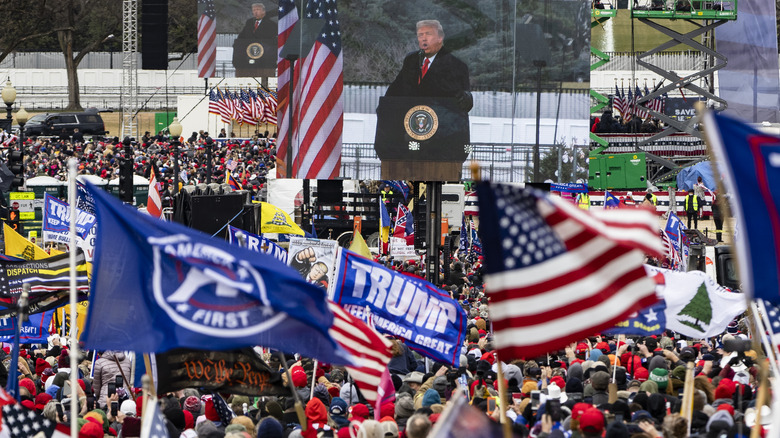 Donald Trump addresses the crowd on January 6
