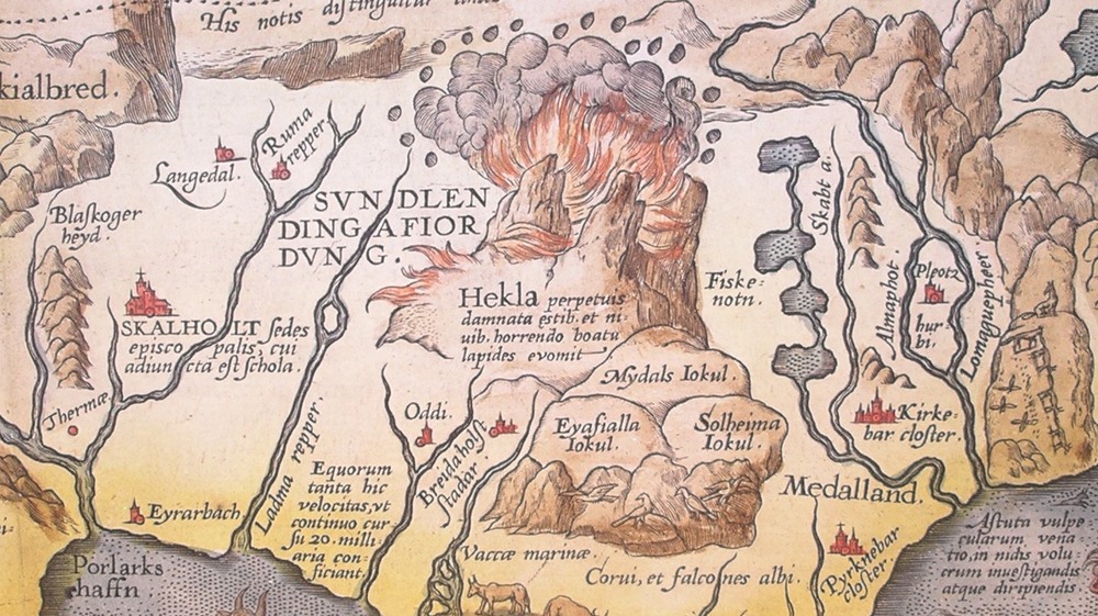 map of Iceland showing the colcano eruption