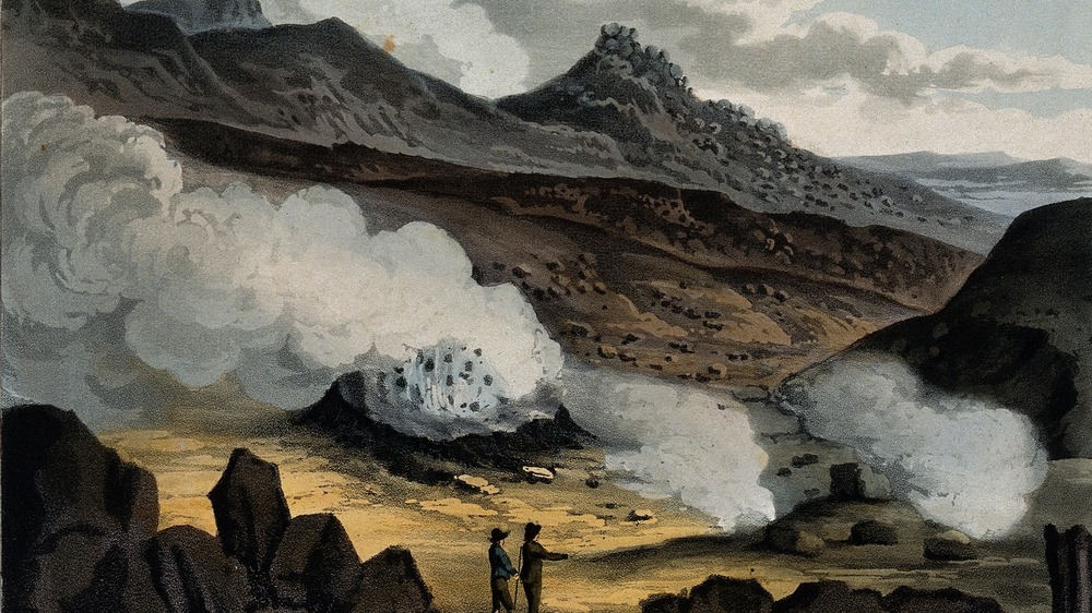 A cauldron of boiling mud on a sulphur mountain