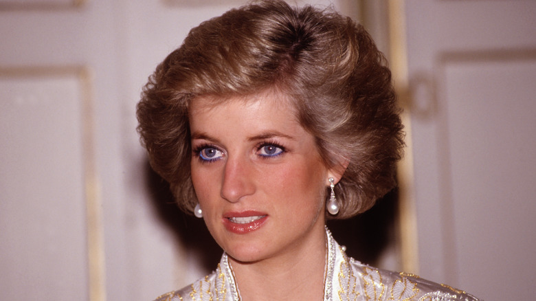 Princess Diana staring ahead