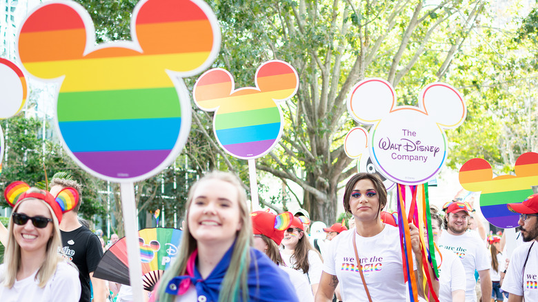 Pride rainbow parade Mickey Mouse ears