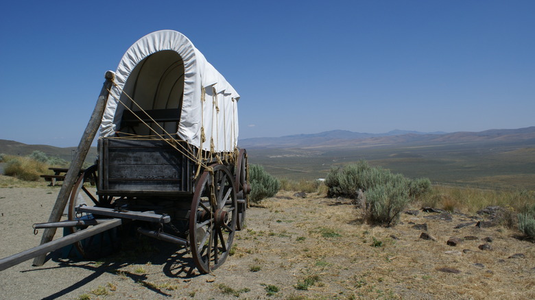 Abandoned Oregon Trail wagon