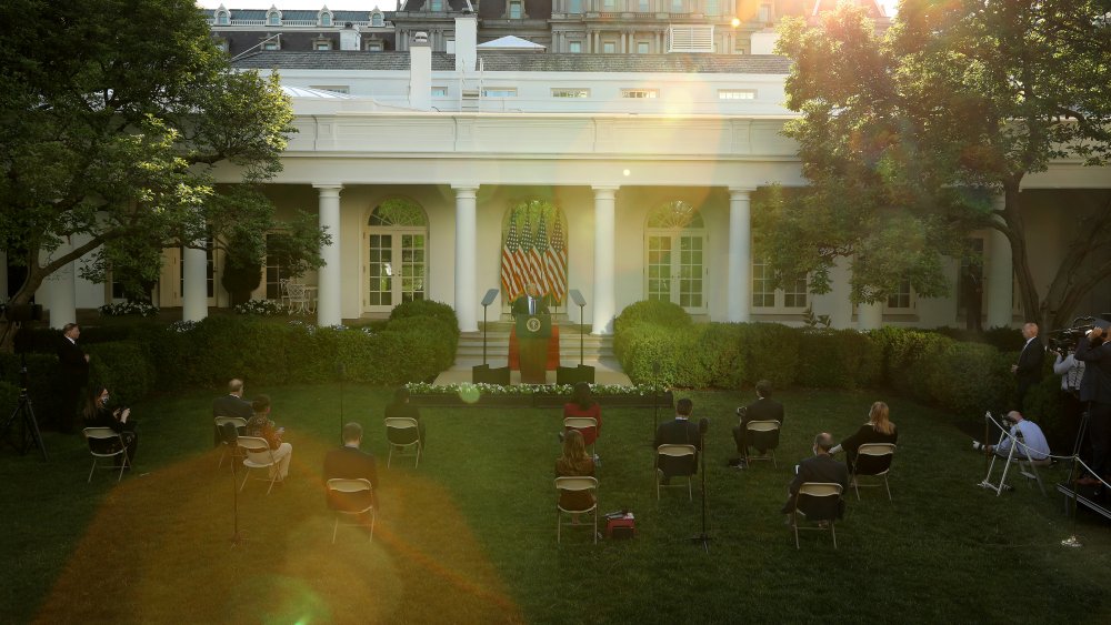 A speech about the George Floyd protests given in the older Rose Garden