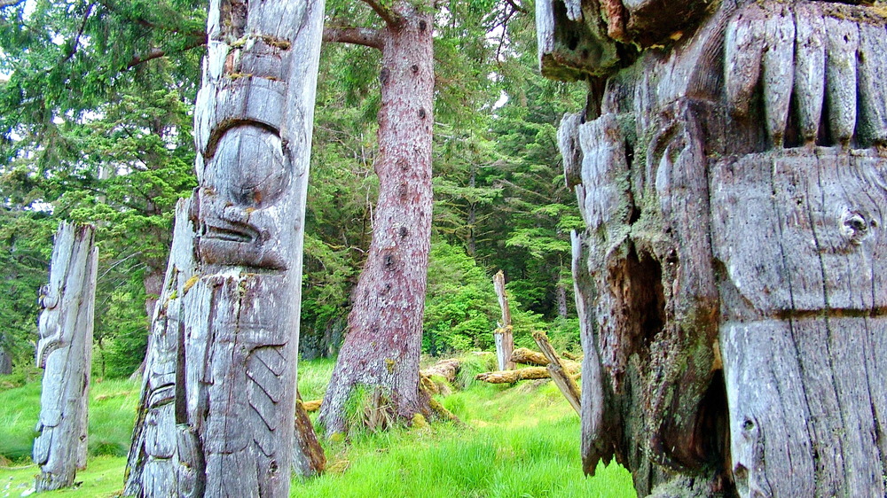 Old totem poles, British Columbia 