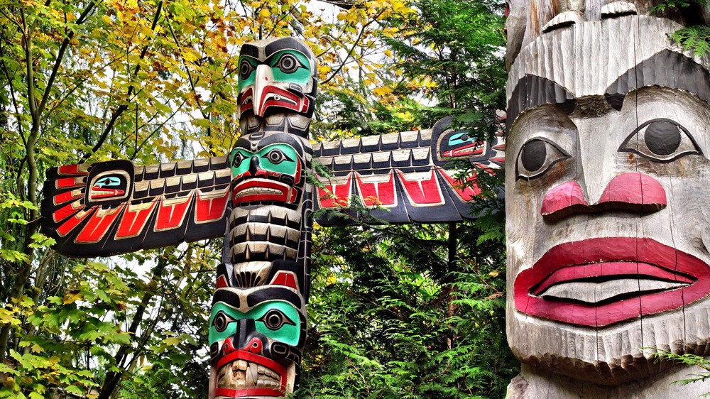 Totem poles on Vancouver Island