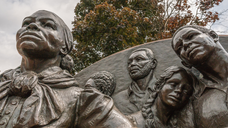 Photo of abolitionist statues in public