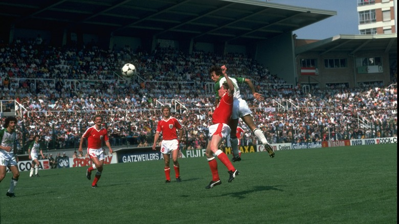 Algeria in action v. Austria, 1982