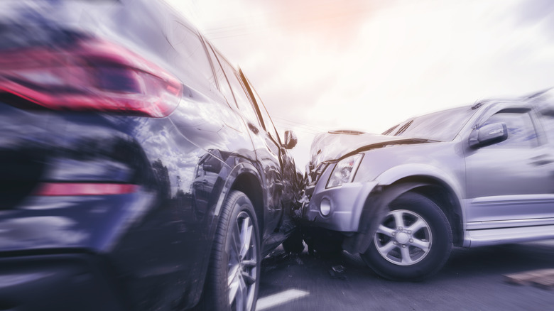 Two cars colliding