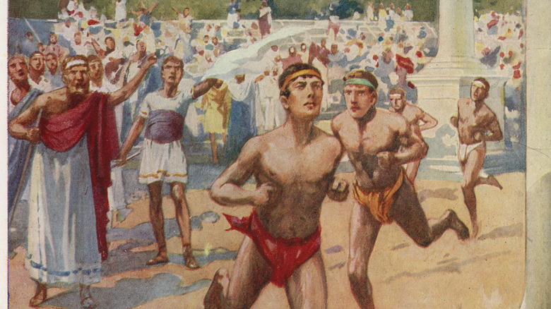 Image of race on foot at Ancient Greek olympics