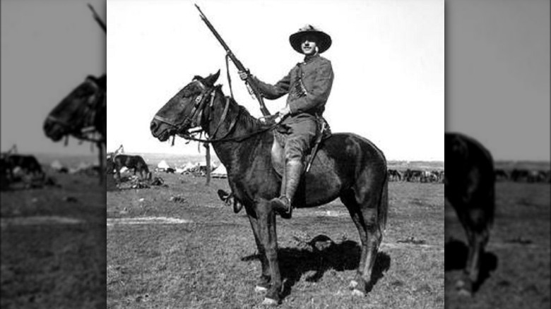 Leonard Matters riding a horse