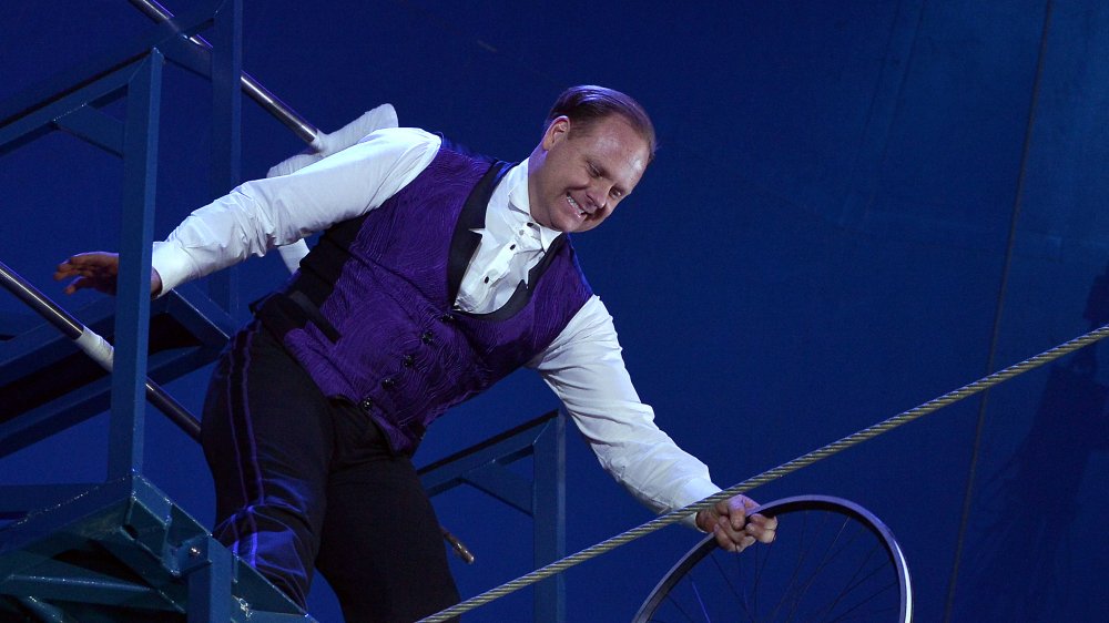 Nik Wallenda performing with the Big Apple Circus